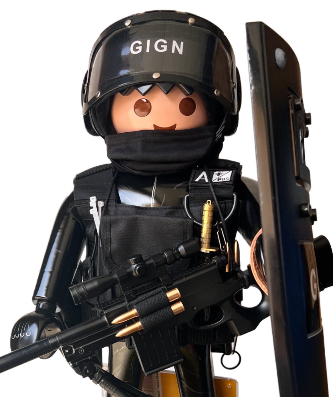 Pop Art Skulptur Playmobil XXL GIGN GENDARMERIE NATIONALE FRANKREICH