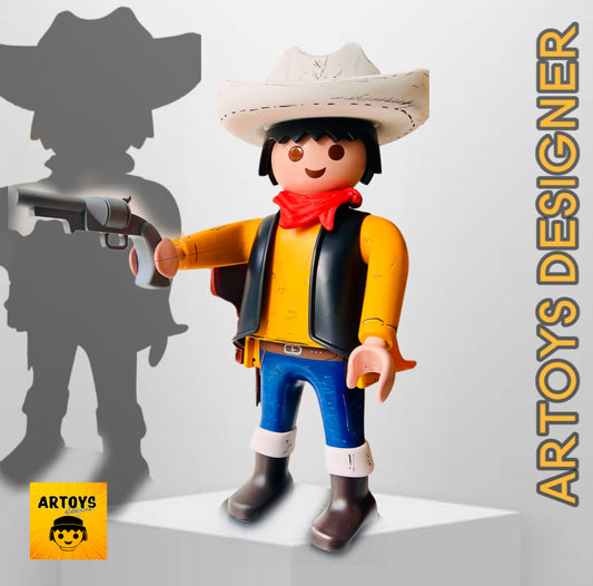 Playmobil XXL personnalisé Cowboy & Bande Dessinée - Pop Art