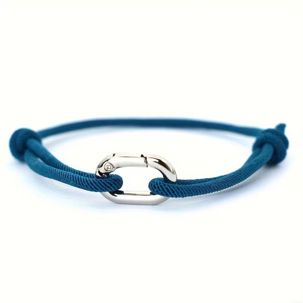 BRACELET CORDAGE BOUCLE (fermoir à clip) – PORTE-BONHEUR
