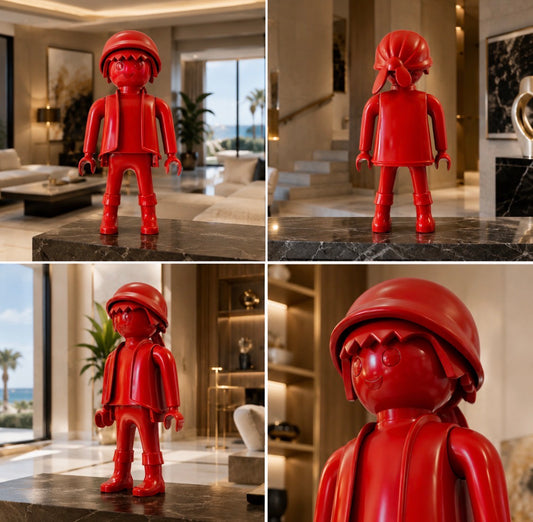 PLAYMOBIL XXL personnalisé FULL RED (logo/texte inclus) - Pop Art