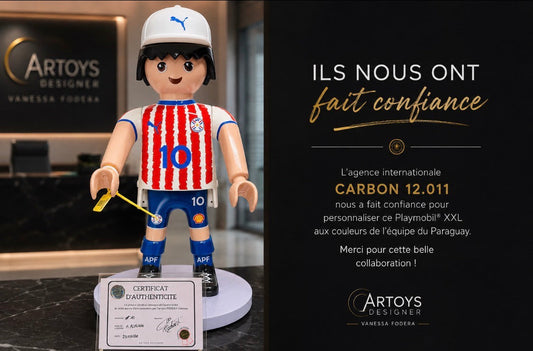 Playmobil xxl custom aux couleurs de l'équipe du Paraguay