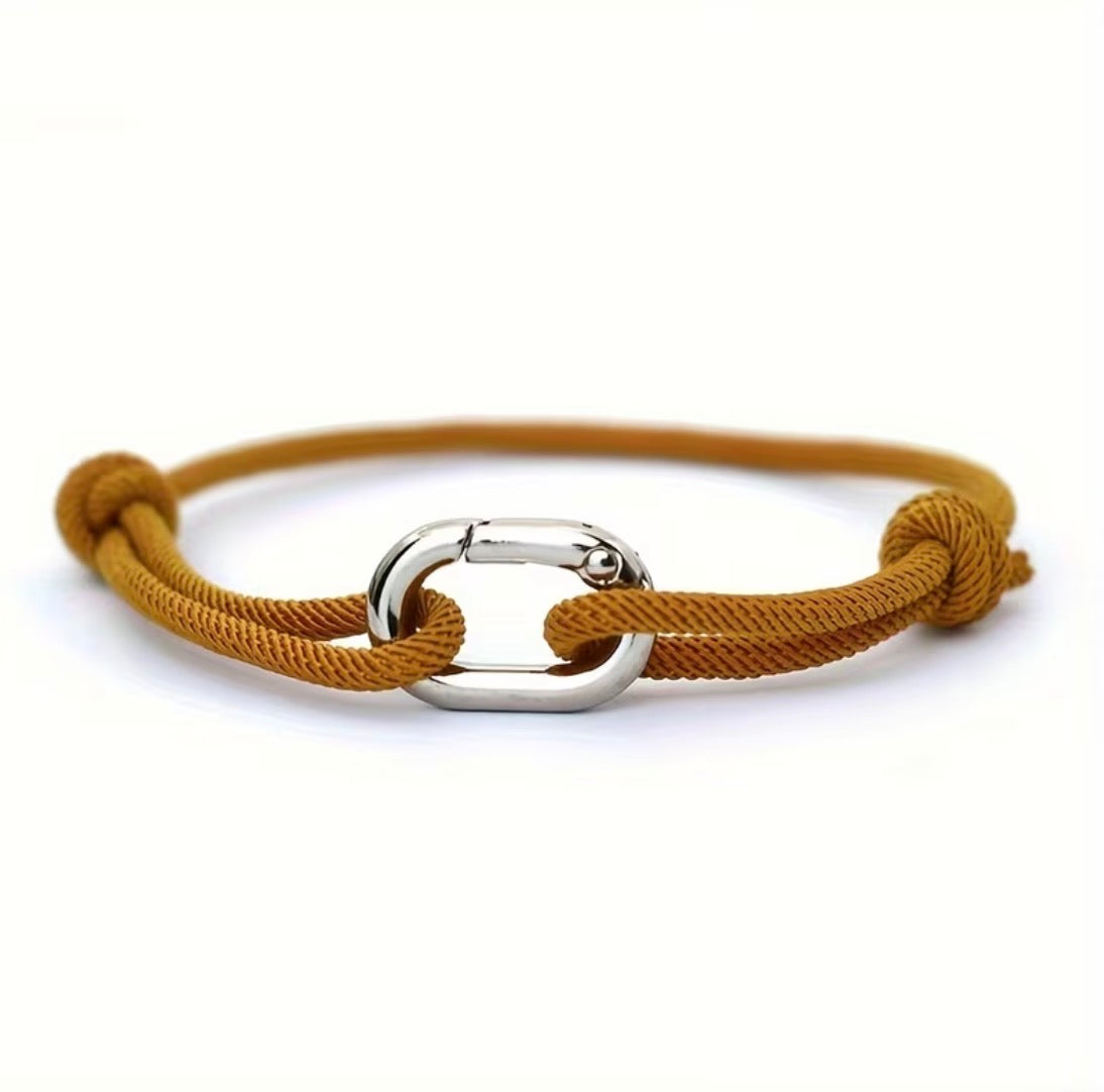 BRACELET CORDAGE BOUCLE (fermoir à clip) – PORTE-BONHEUR