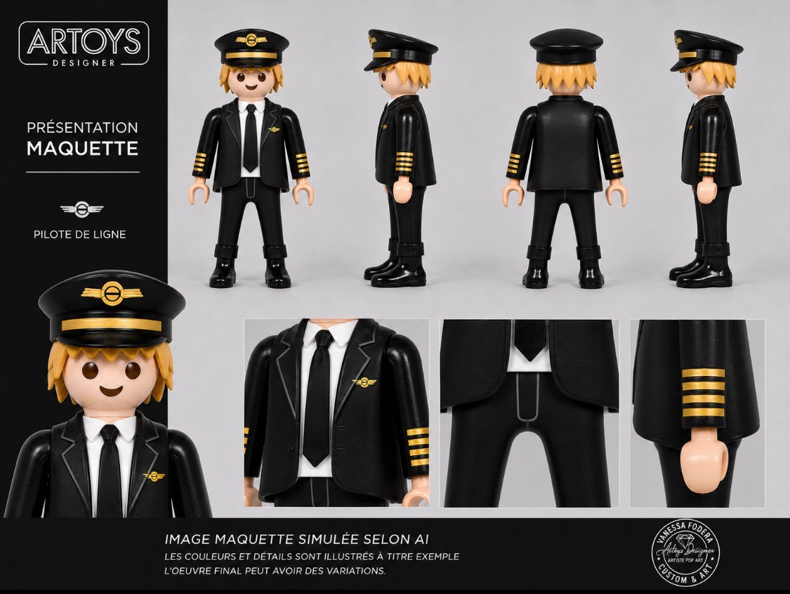Playmobil XXL personnalisé PILOTE AVION DE LIGNE - Pop Art