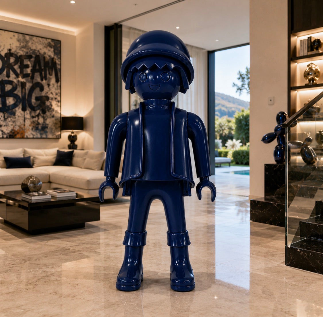 PLAYMOBIL XXL personnalisé FULL BLUE (logo/texte inclus) - Pop Art