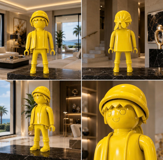 PLAYMOBIL XXL personnalisé FULL YELLOW (logo/texte inclus)- Pop Art