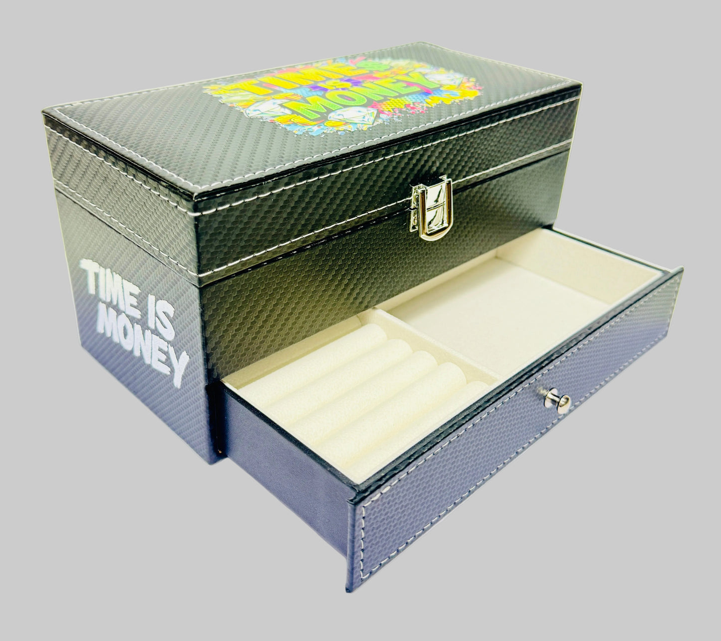 Coffret Custom pour Montres & Bijoux « TIME IS MONEY »