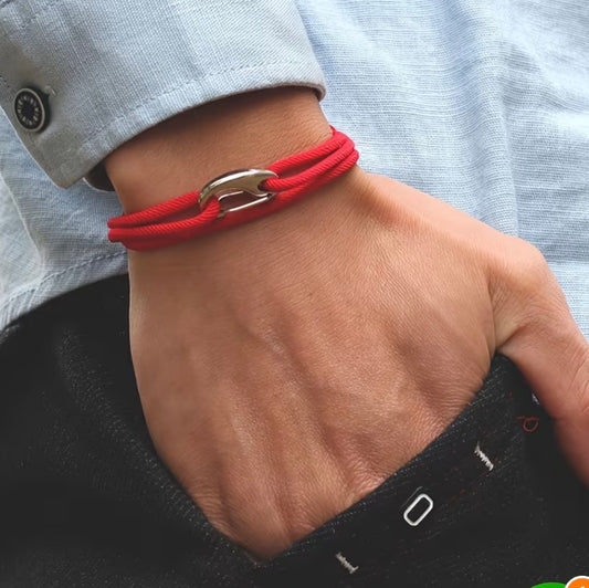BRACELET CORDAGE MOUSQUETON MARIN – PORTE-BONHEUR