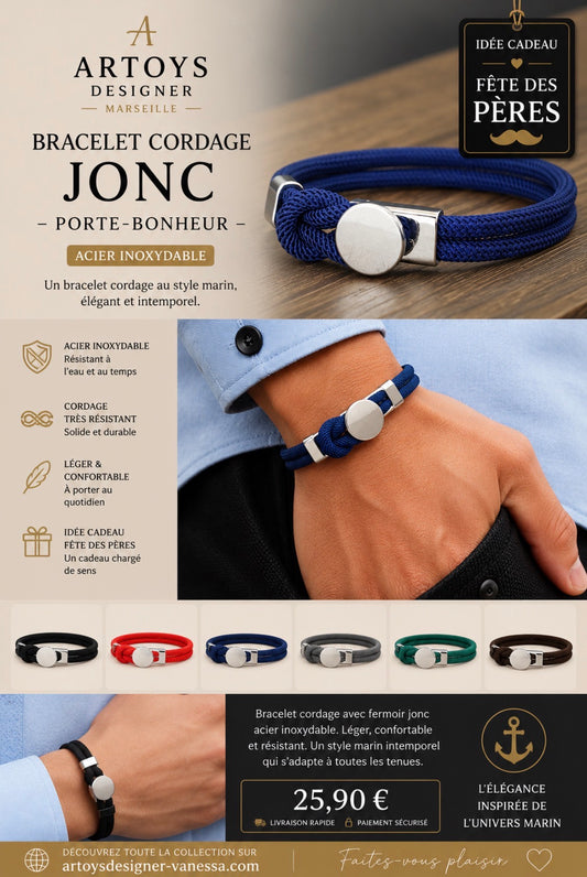 BRACELET CORDAGE JONC – PORTE-BONHEUR
