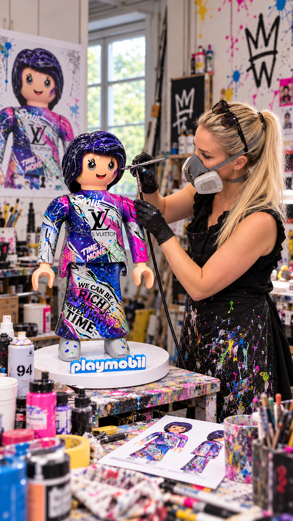 Playmobil XXL « lady » œuvre unique et premium POP ART (numéro 13)