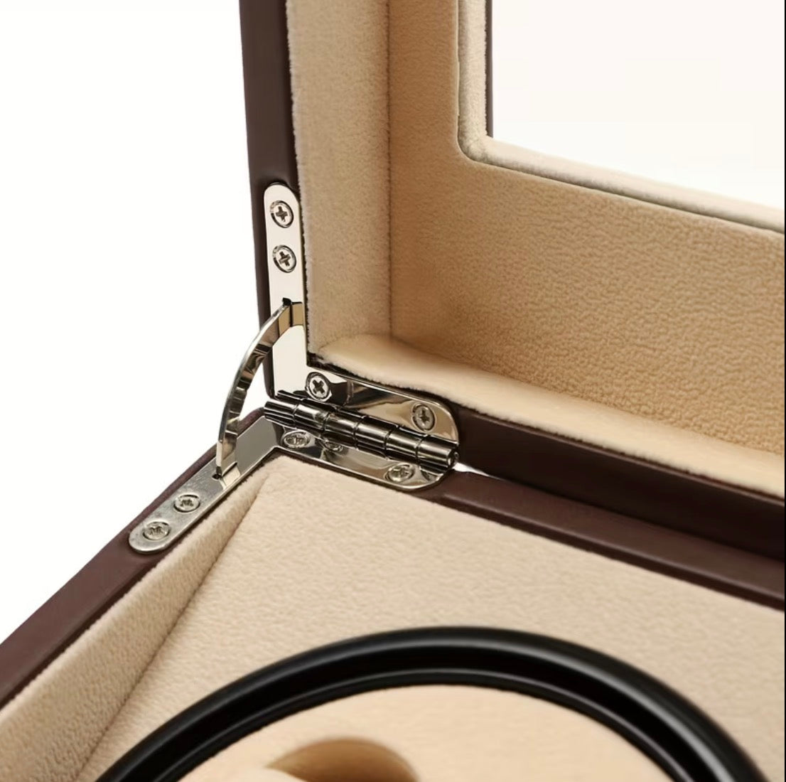 Remontoir 4 Montres - 6 Emplacements | Brun simili cuir (sans personnalisation)