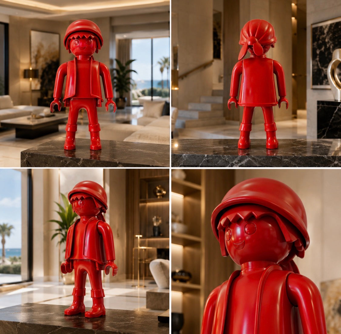 PLAYMOBIL XXL personnalisé FULL RED (logo/texte inclus) - Pop Art