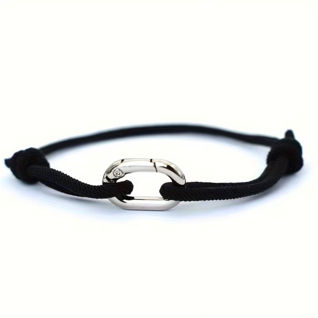 BRACELET CORDAGE BOUCLE (fermoir à clip) – PORTE-BONHEUR