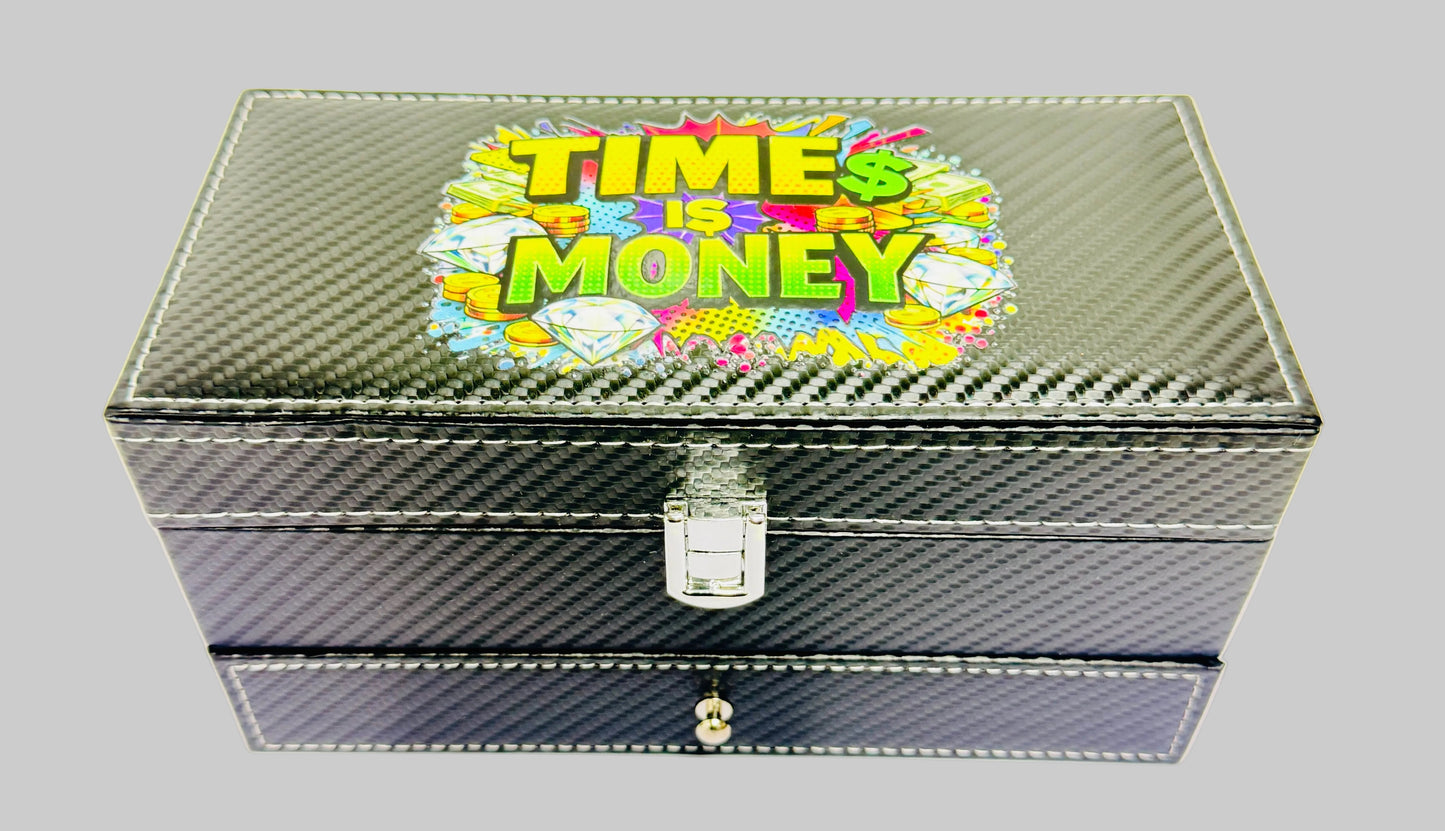 Coffret Custom pour Montres & Bijoux « TIME IS MONEY »