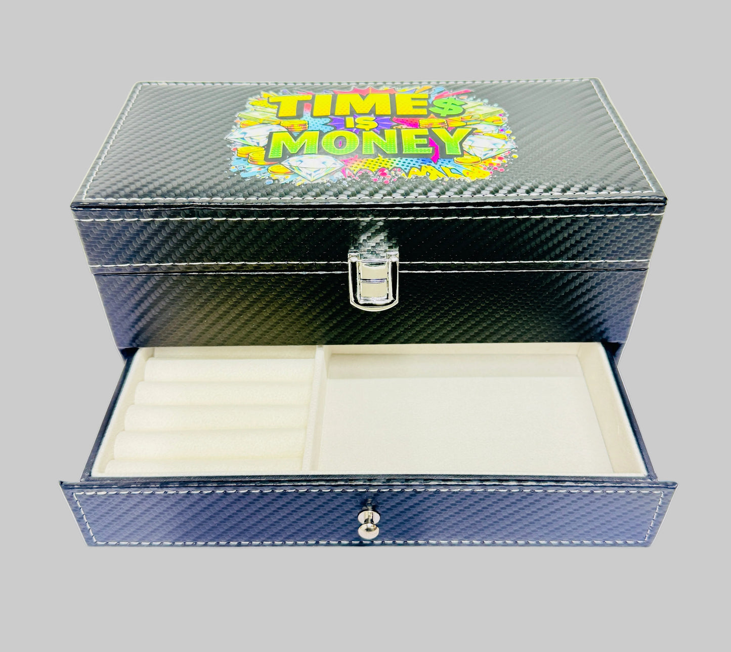 Coffret Custom pour Montres & Bijoux « TIME IS MONEY »