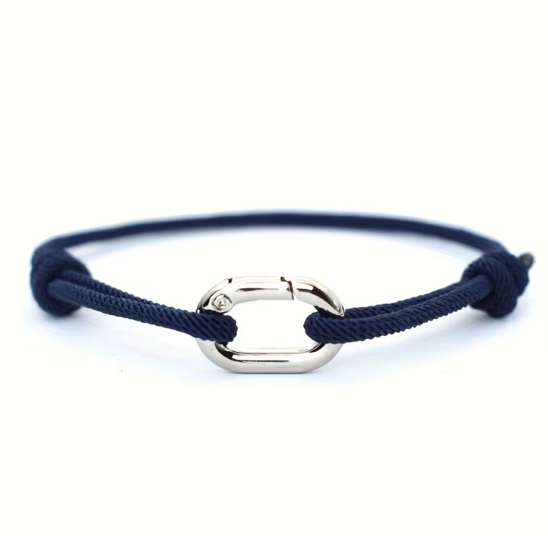 BRACELET CORDAGE BOUCLE (fermoir à clip) – PORTE-BONHEUR