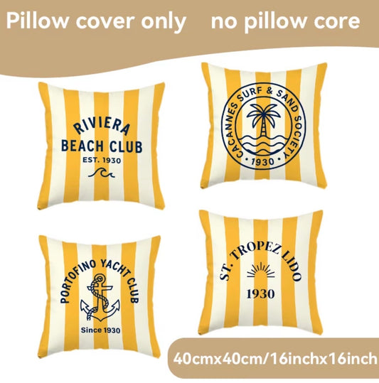 RIVIERA BEACH CLUB – Collection de 4 housses imprimées style Resort & Yacht Club