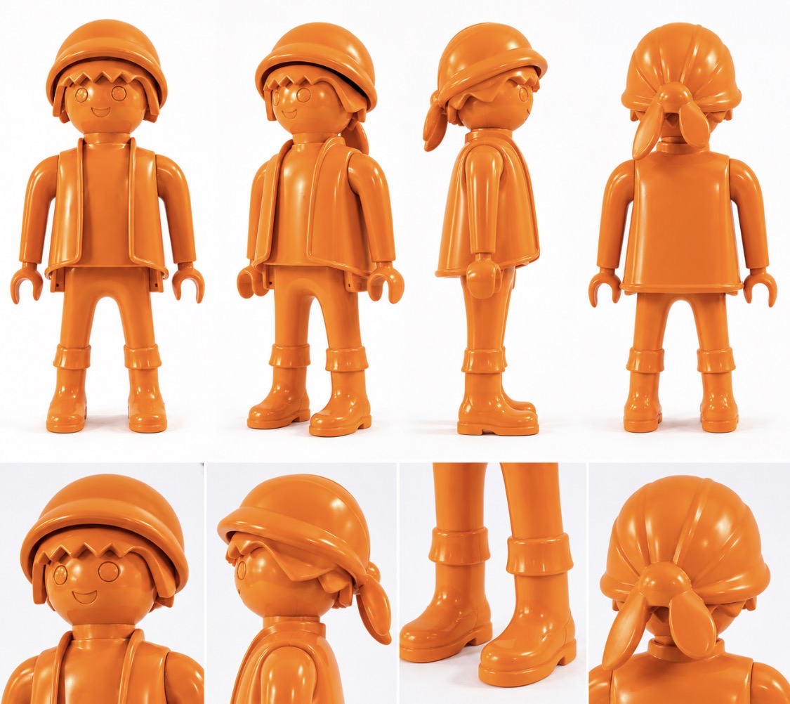 PLAYMOBIL XXL personnalisé FULL ORANGE (logo/texte inclus) - Pop Art