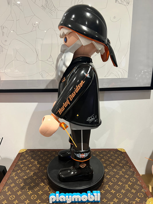 Playmobil XXL personnalisé OLD BIKER BARBU - Pop Art