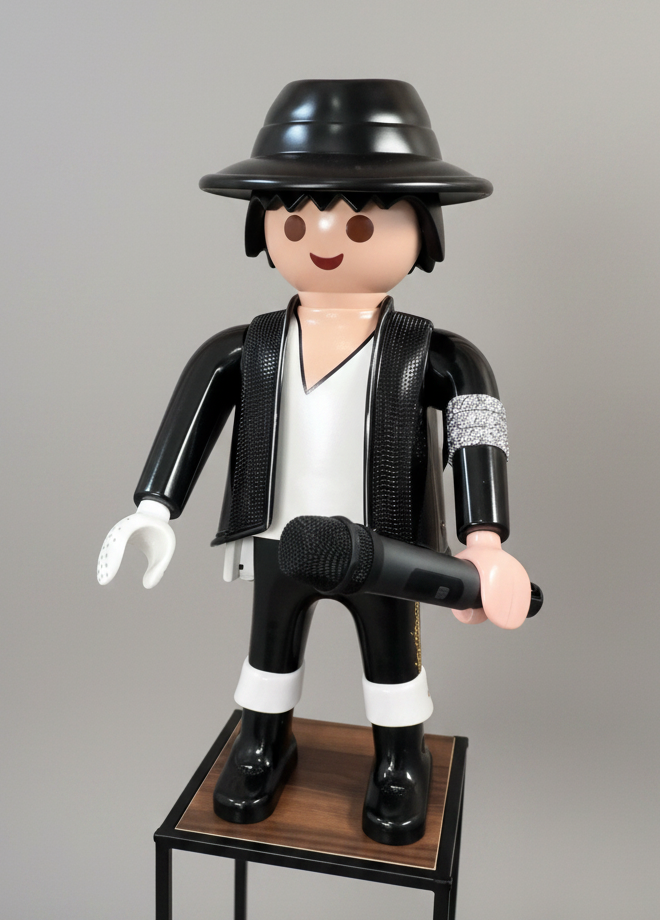 Sculpture Pop Art Playmobil XXL – CHANTEUR ICONIQUE