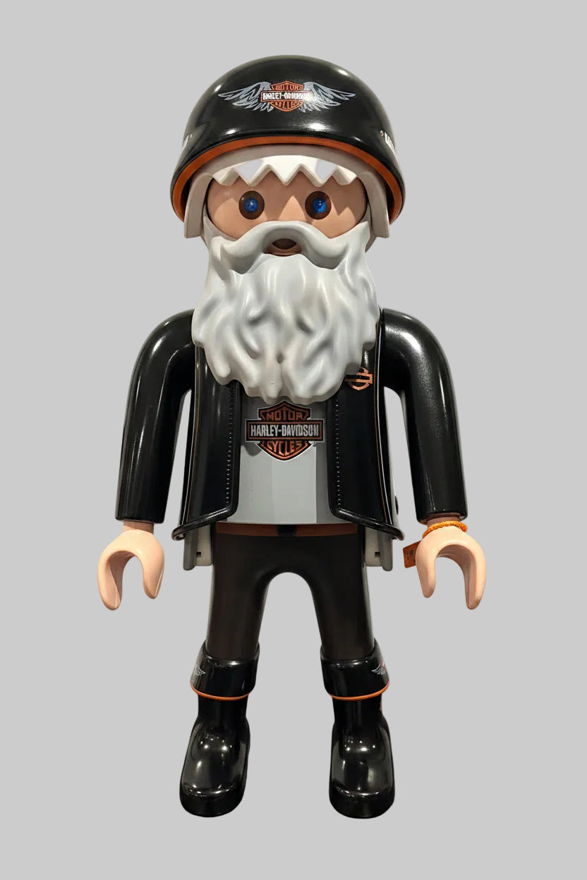Sculpture Pop Art Playmobil XXL OLD BIKER HARLEY