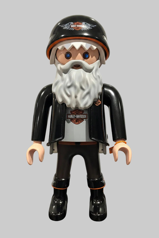 Sculpture Pop Art Playmobil XXL OLD BIKER HARLEY